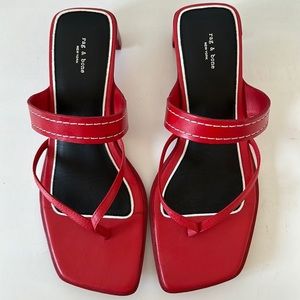 Rag & Bone red sandals, size 38.5.